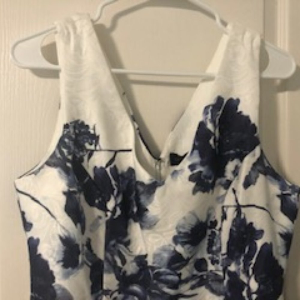 "Liza Luxe Blue Floral  Dress"